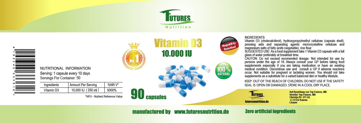 2 x Vitamin D3 10.000i.e 180 kapsler