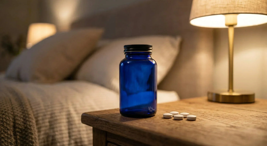 Melatonin 10 mg Kapseln auf einem Nachttisch für besseren Schlaf