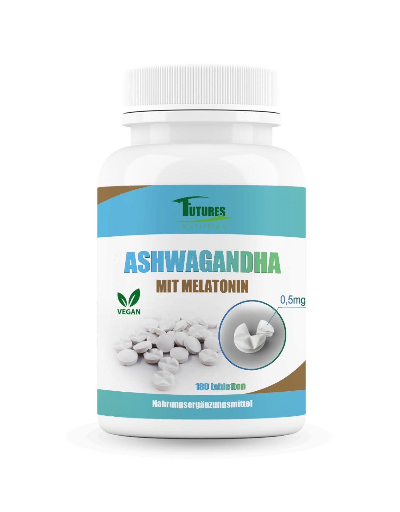 🎁 Ashwagandha mit Melatonin 180 Tbaletten Verbesserung der Schlafqualität + Stressbewältigung (100% off)