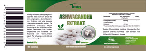 Wyciąg z Ashwagandha 180 tabletek - łatwe do radzenia sobie z poziomem stresu