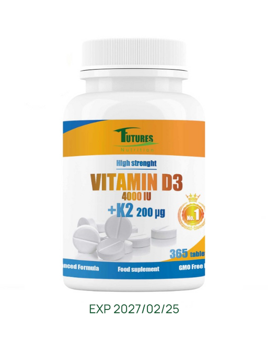Vitamin D3 4000 IE + K2 200µg MK7 – 365 Stück Jahresvorrat