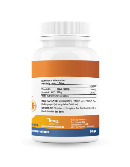 Vitamin D3 4000 IU + K2 Prissammenligning, Futures Nutrition