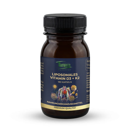 Futures Nutrition Liposomales Vitamin D3 + K2 5000 I.E. 180 Kapseln – Vorderseite