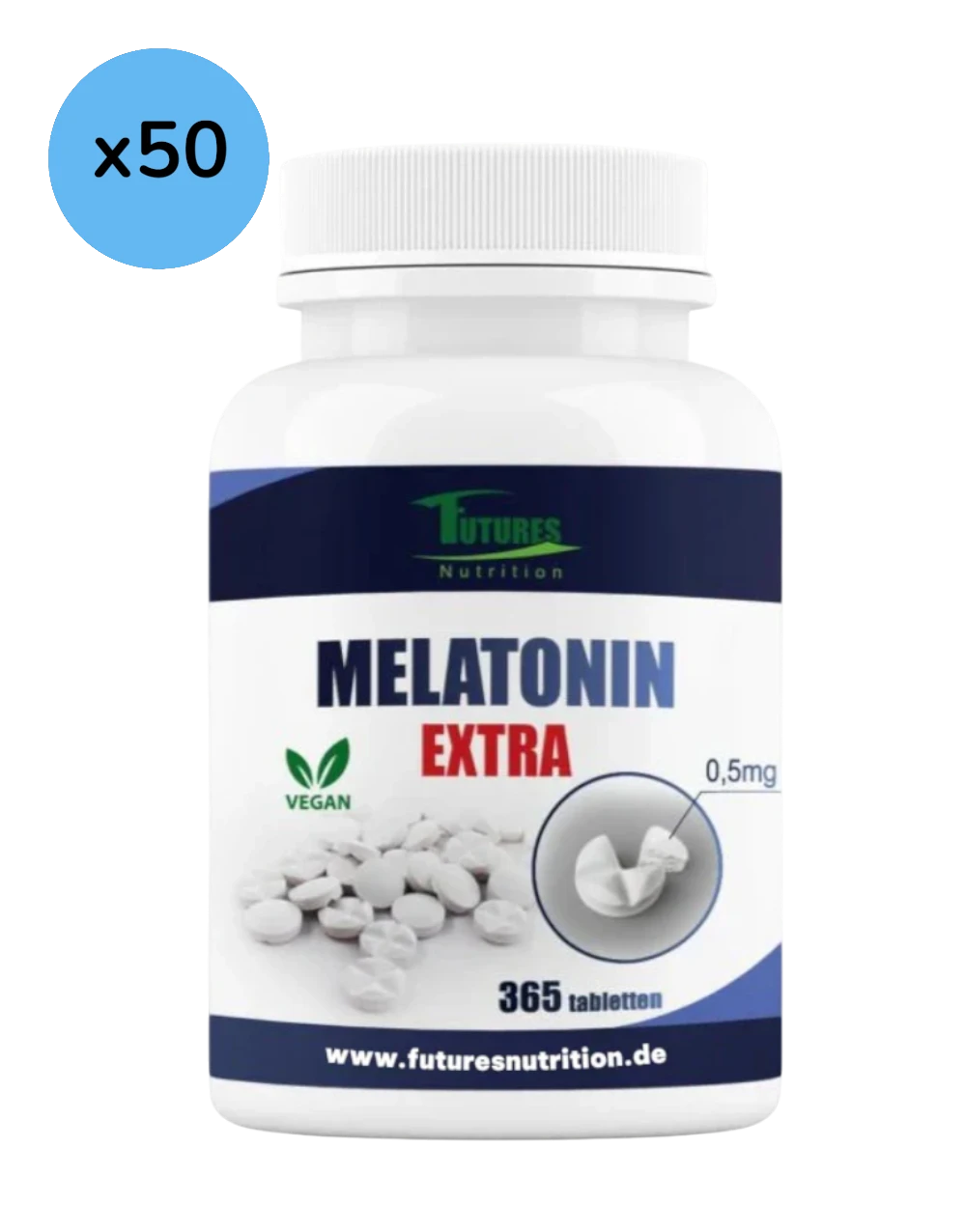 Melatonin 2mg – 50x Großhandelspackung – Nahrungsergänzung für besseren Schlaf