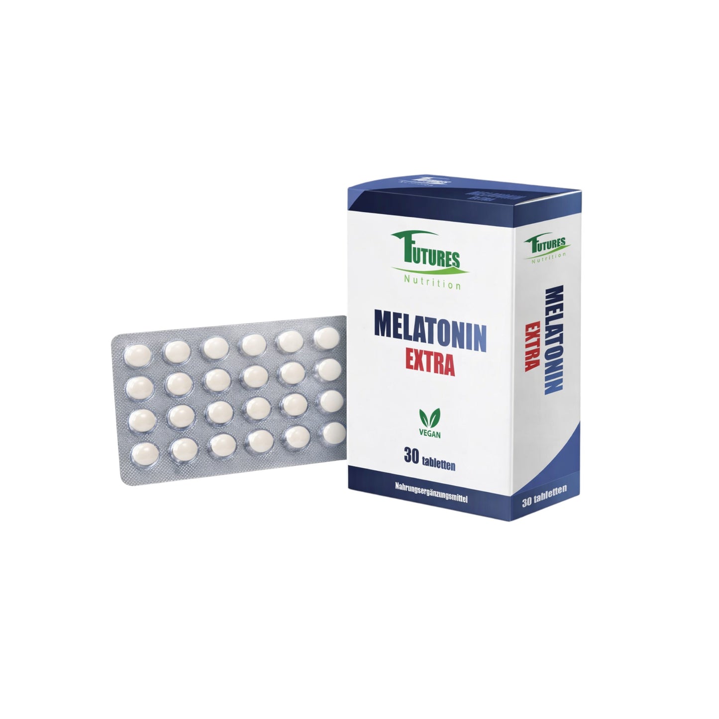 Melatonin EXTRA 2 mg Nahrungsergänzungsmittel mit 30 Tabletten in Blisterverpackung
