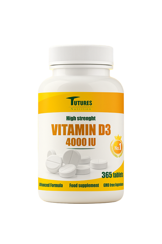 Vitamin D3 4000 IU – 365 Tabletten – Nahrungsergänzungsmittel von Futures Nutrition
