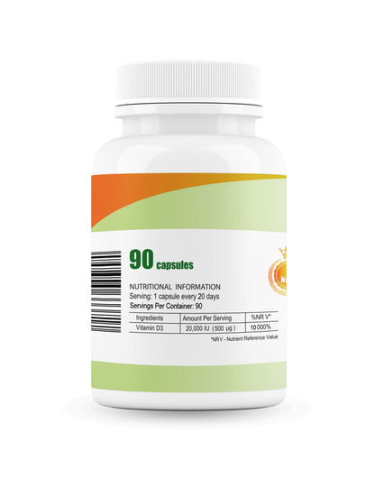 5 X Vitamin D3 20000 I.E 450 capsules
