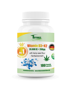 10 x vitamina D3 20000 I.e + K2 MK7 200 MCG Super Stark 1800 capsule