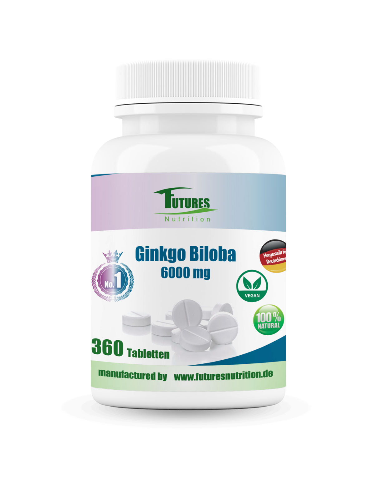 Ginkgo Biloba 6000 mg Tabletten 360 Stück – Futures Nutrition