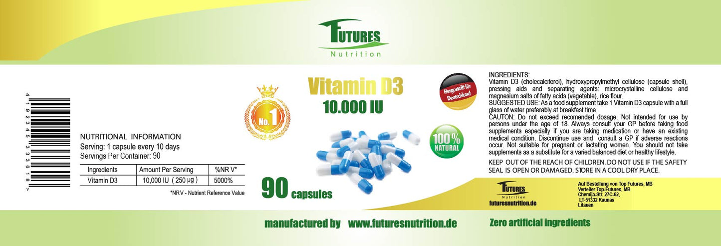 2 x vitamin D3 10,000I.E 180 capsules
