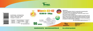 10 gange Vitamin D3 K2 10000i. e 900 tabletter