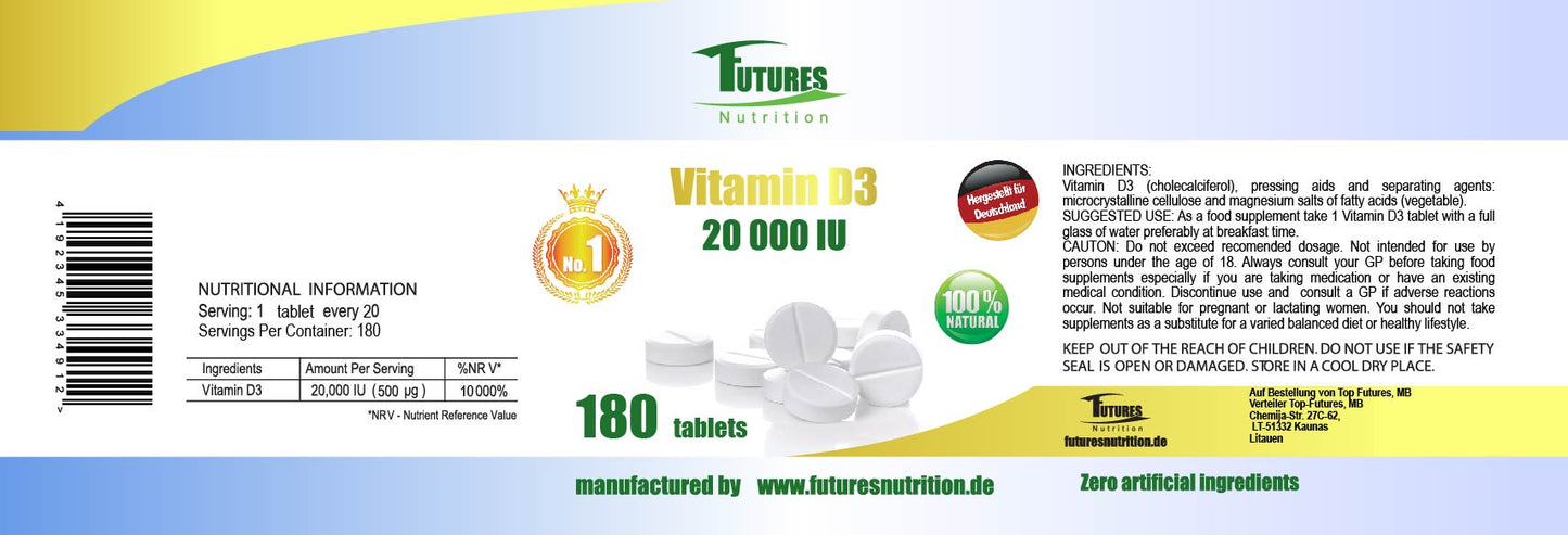 Vitamin D3 20000I.e 180 tablet