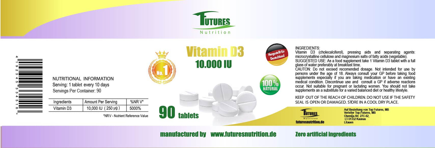 10 x vitamin D3 10.000i.e 900 tablet