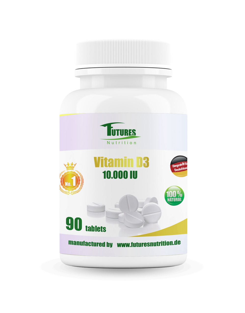 Vitamin D3 10.000 IU Tabletten 90 Stück – Futures Nutrition