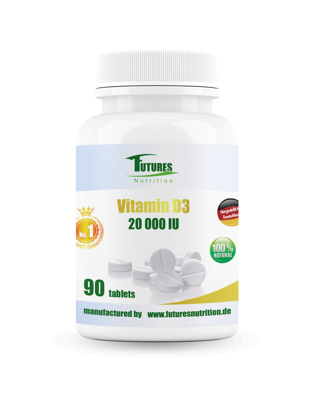Vitamin D3 20.000 IU Tabletten 90 Stück – Futures Nutrition