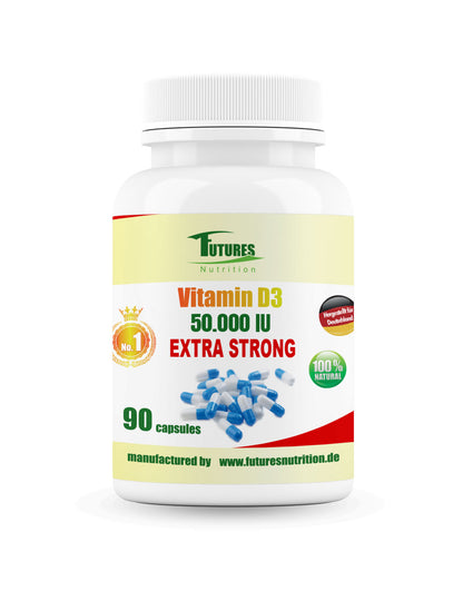 Vitamin D3 50.000 IU Extra Strong Kapseln 90 Stück – Futures Nutrition