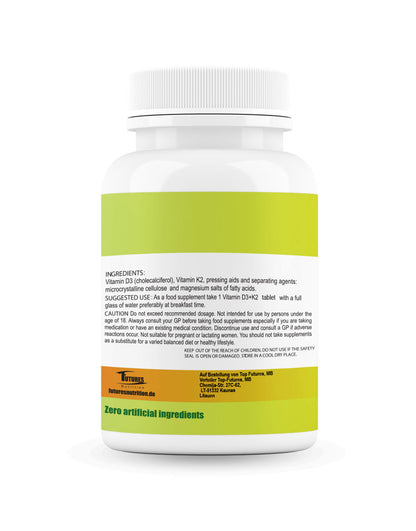 Hochdosiertes vegetarisches Vitamin D3 mit K2 MK-7 (100% All-Trans) ohne Zusatzstoffe