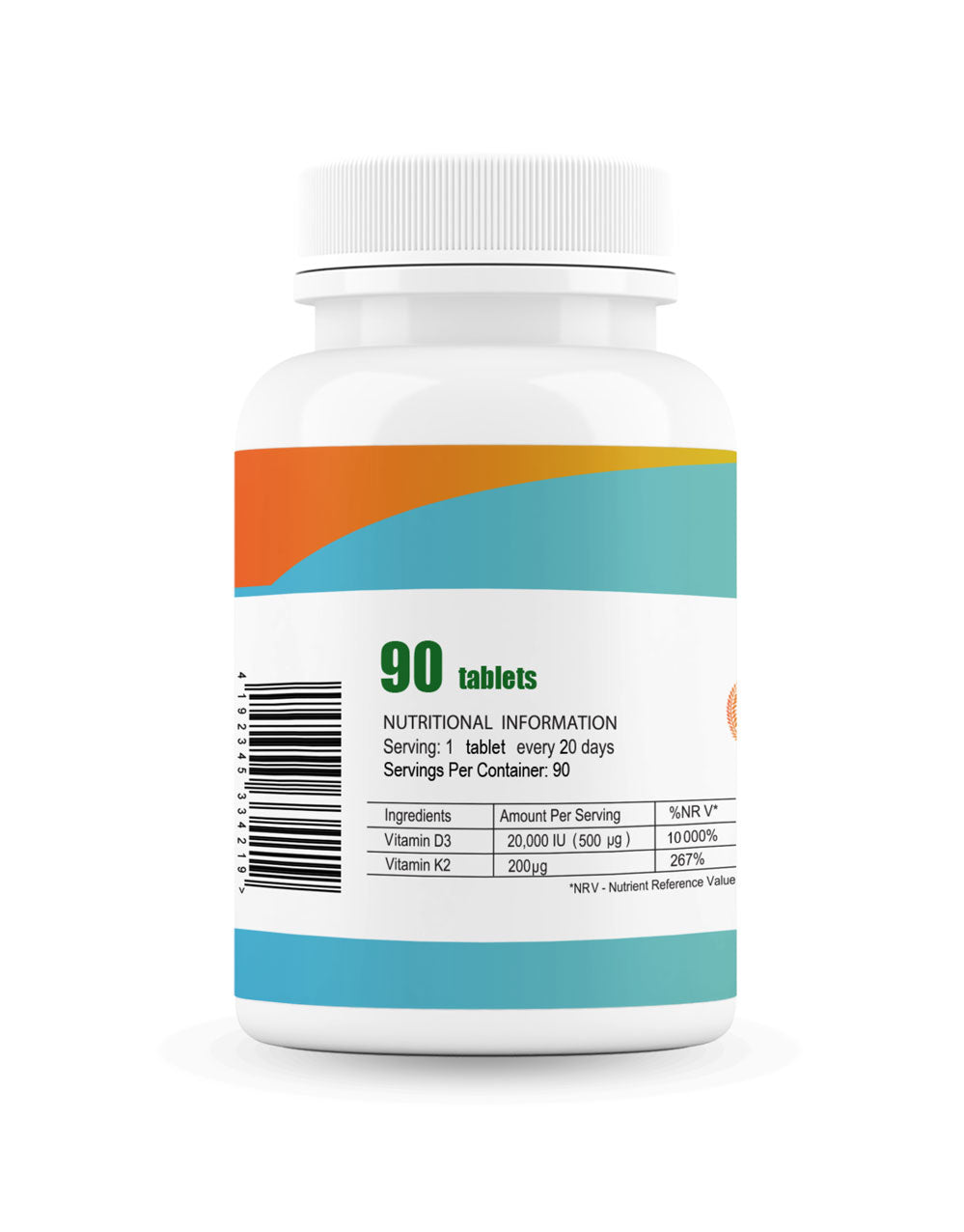 Natürliches, vegetarisches Vitamin D3 kombiniert mit 200 µg hochwertigem Vitamin K2 MK-7